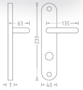 Okov za vrata ACT Una OV ECO (INOX)